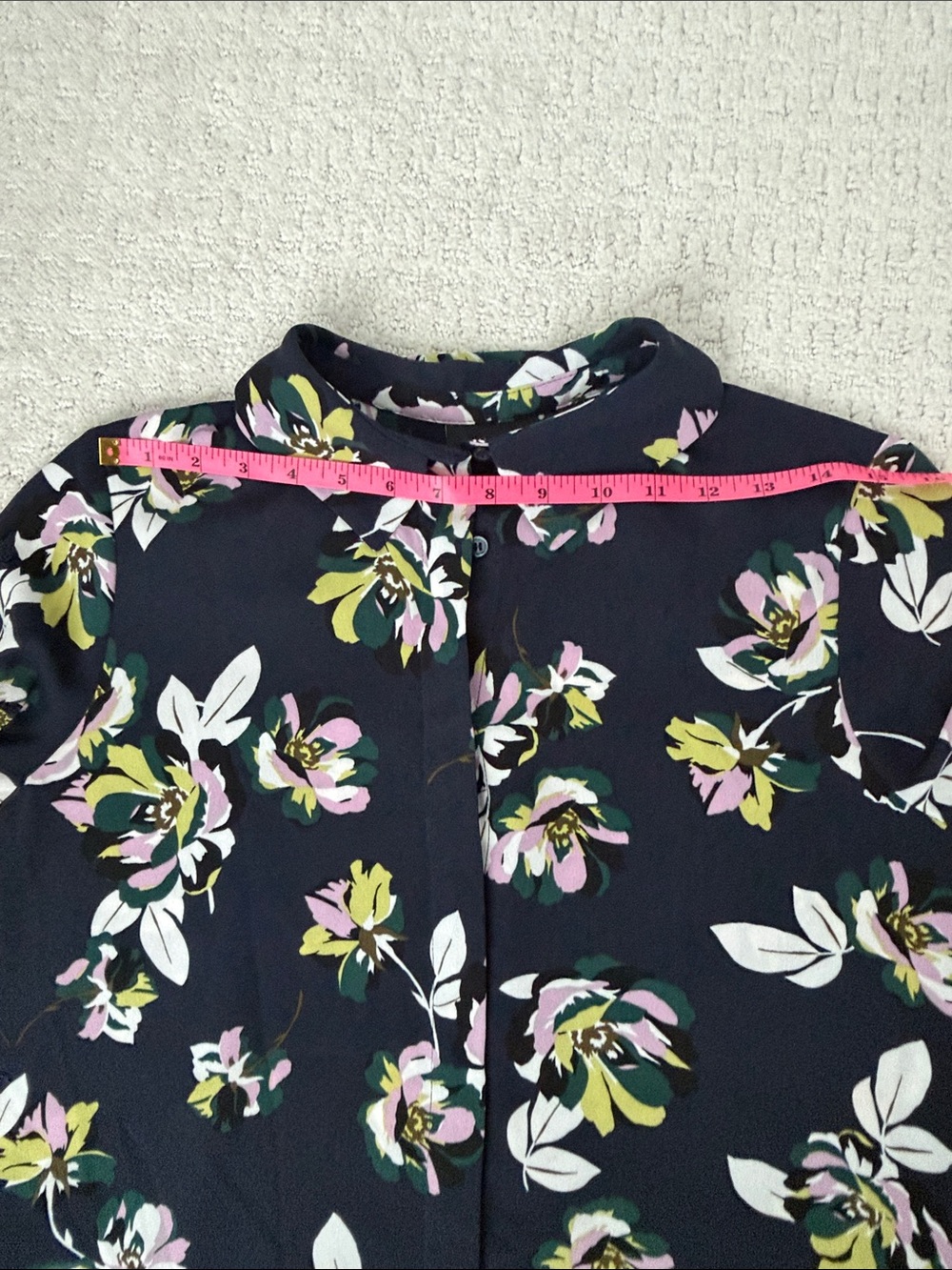Halogen Navy Floral Button-Down Blouse - Picture 5 of 8